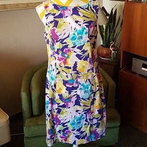 CHAPS purple floral dress size 14